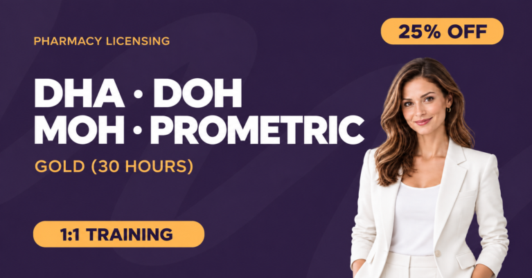 DHA, DOH, MOH & Prometric – Gold